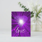 紫のハート「愛」はがき ポストカード (スタンド正面)