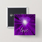 紫のハート「愛」ボタンバッジ 缶バッジ (正面&裏面)