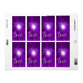 紫のハート「愛」ラベル ラベル (フルシート)
