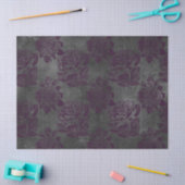 紫のバラとグレーの切り離し上の黒いスクリプト 薄葉紙 (クラフト)