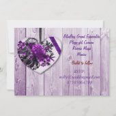 紫のバラとハート結婚式招待状 招待状 (裏面)