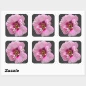 紫のバラとピンクのハート – 油絵 スクエアシール (シート)