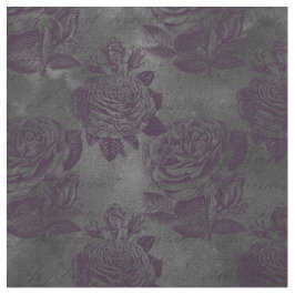 紫のバラと書オングレー ファブリック