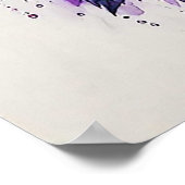 紫のバラと水滴 ポスター (角)