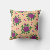 紫のバラと水玉模様 クッション (裏面)