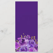 紫のバラと金ゴールドリーフ編集可能3コースメニュー メニュー (裏面)