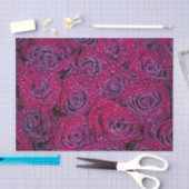 紫のバラと雨粒 薄葉紙 (クラフト)