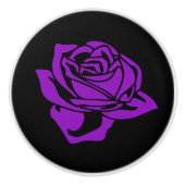 紫のバラと黒のセラミックノブ セラミックノブ (正面)