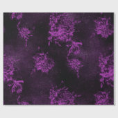 紫のバラと（ばちゃばちゃ）跳ねるオンパープル ラッピングペーパー (フラット)