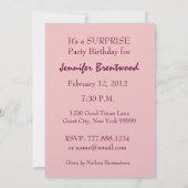 紫のバラのサプライズ80歳の誕生日パーティー招待状 招待状 (裏面)