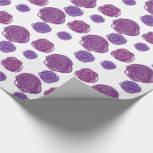 紫のバラのラッピング ラッピングペーパー (角)