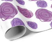 紫のバラのラッピング ラッピングペーパー (ロールコーナー)