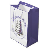 紫のバラの結婚フローラのケーキ好み ミディアムペーパーバッグ (正面アングル)