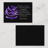 紫のバラの花と葬式カード ノートカード (正面/裏面)