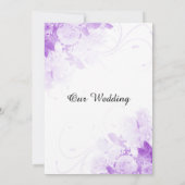 紫のバラの花束結婚式招待状vr4 招待状 (裏面)