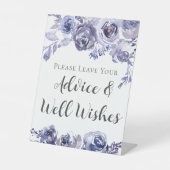 紫のバラエレガントなウェディングアドバイスウェルウィッシュ 台座サイン (正面)