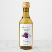 紫のバラエレガントな結婚式ありがとうミニ ワインラベル (正面)