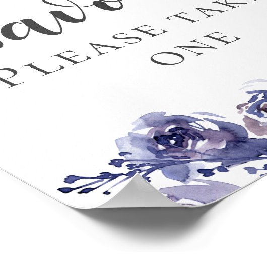 紫のバラエレガントフローラ冬の結婚式の好意 ポスター (角)