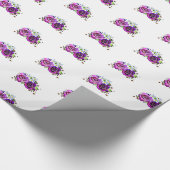 紫のバラギフトラップ ラッピングペーパー (角)