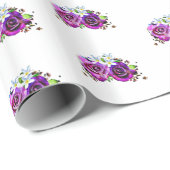 紫のバラギフトラップ ラッピングペーパー (ロールコーナー)