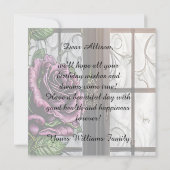 紫のバラザウィンドウ – ゴシックスタイル誕生日 (裏面)