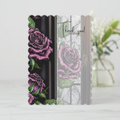 紫のバラザウィンドウ – ゴシックスタイル サンキューカード (スタンド正面)