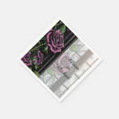 紫のバラザウィンドウ – ゴシックスタイル スタンダードカクテルナプキン (角)