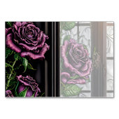 紫のバラザウィンドウ – ゴシックスタイル テーブルナンバー (裏面)