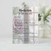 紫のバラザウィンドウ – ゴシックスタイル 出欠カード (スタンド正面)