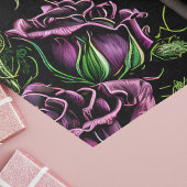 紫のバラザウィンドウ – ゴシックスタイル 薄葉紙