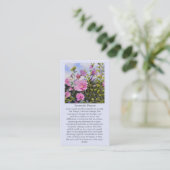紫のバラシャロン花の同情カード 名刺 (スタンド正面)