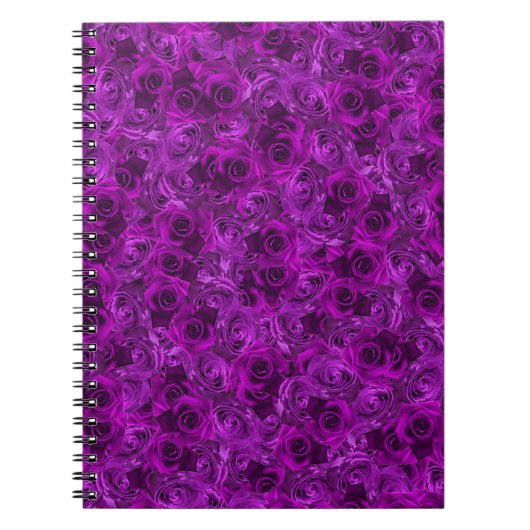 紫のバラスパイラルノートブックジャーナル ノートブック (正面)