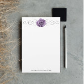 紫のバラパーソナライズされた文具 便箋