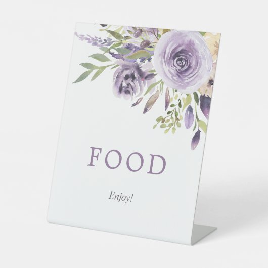 紫のバラフローラシャワー食品の看板 台座サイン (正面)