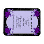 紫のバラフローラスパイダーウェディング日付を保存 マグネット (横)