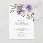 紫のバラフローラ結婚の詳細エンクロージャカード エンクロージャーカード (正面)