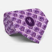 紫のバラフローラ ネクタイ (ロール)