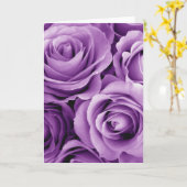 紫のバラブーケギフトアイテム カード (黄色い花)