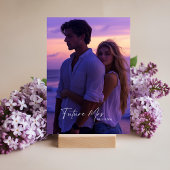 紫のバラ写真ブライダルシャワーはテーブルカードを引き立てる 招待状