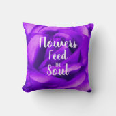 紫のバラ写真食べ物を与え花The Soul Script クッション (正面)