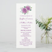 紫のバラ水彩結婚式 プログラム (スタンド正面)