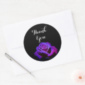紫のバラ水滴ありがとう ラウンドシール (封筒)