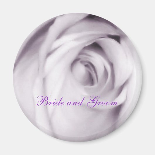 紫のバラ磁石（新郎新婦） マグネット (正面)