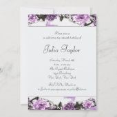 紫のバラ紫のかわいらしSweet sixteenパーティー 招待状 (裏面)