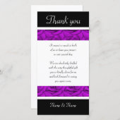 紫のバラ結婚 – の誕生日サンキューカード サンキューカード (正面/裏面)