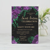 紫のバラ縁どフローラSweet sixteen 招待状 (スタンド正面)