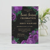 紫のバラ縁どフローラSweet sixteen 招待状 (スタンド正面)