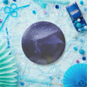 紫のバラ花 ペーパープレート (パーティー)