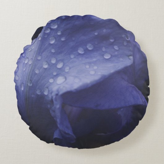 紫のバラ花 ラウンドクッション (正面)