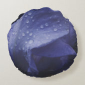 紫のバラ花 ラウンドクッション (裏面)